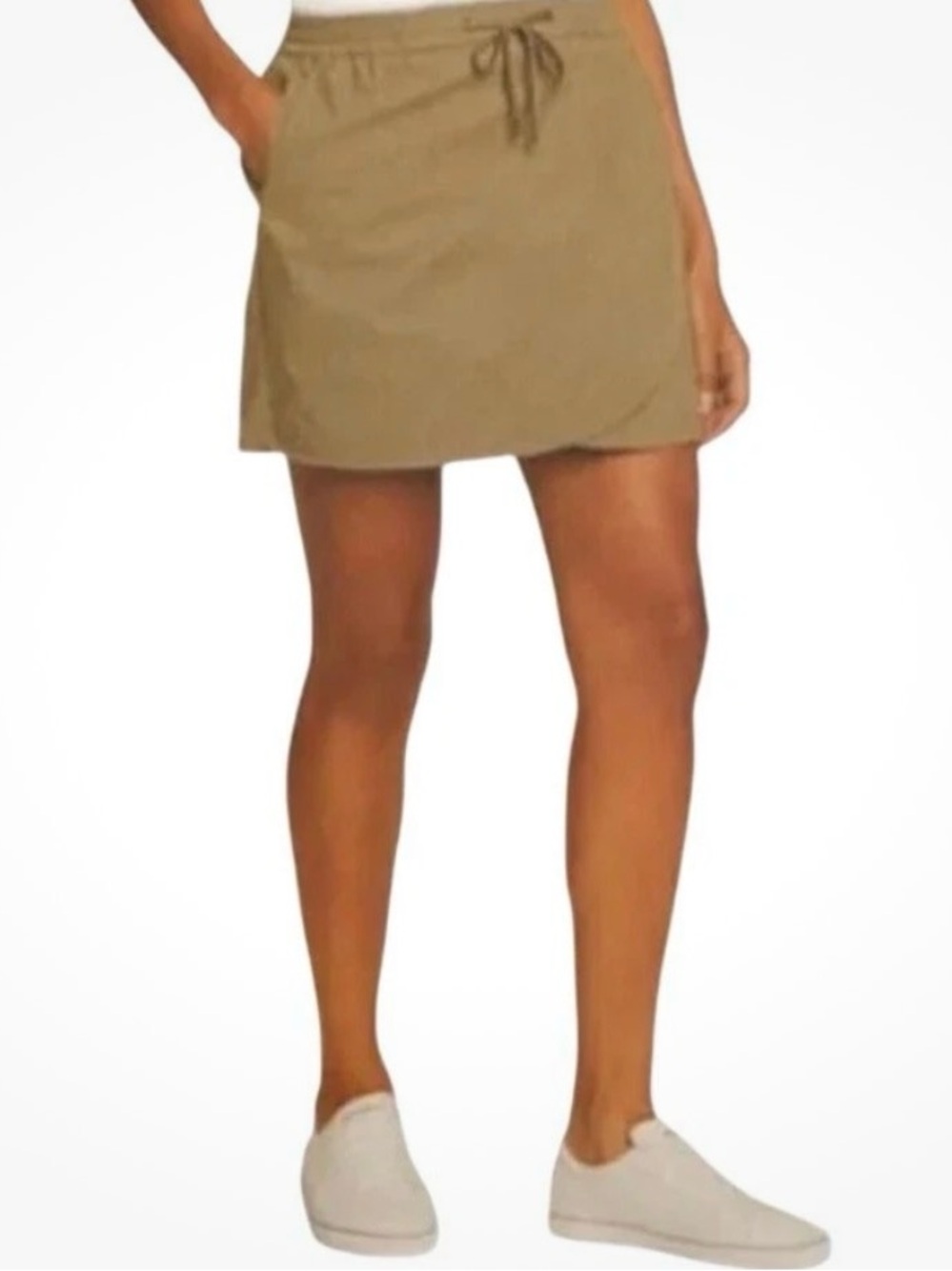 Eddie Bauer Tulip Hem Skort Sz XL Tan Skirt Shorts Gorpcore Hiking Trail Camping